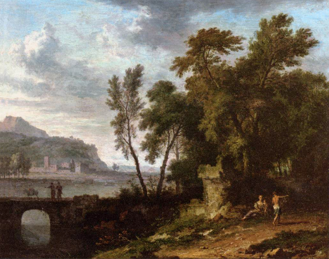 landscape with ruin and bridge